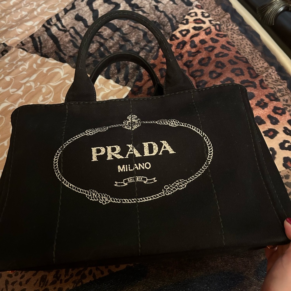 Prada canvas tote